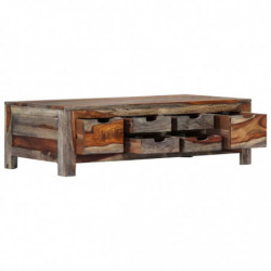 Couchtisch Grau 100 x 50 x 30 cm Massivholz