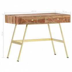 Schreibtisch mit Schubladen 100×55×75 cm Massivholz Palisander