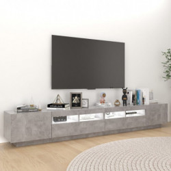 TV-Schrank mit LED-Leuchten Betongrau 260x35x40 cm