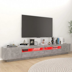 TV-Schrank mit LED-Leuchten Betongrau 260x35x40 cm