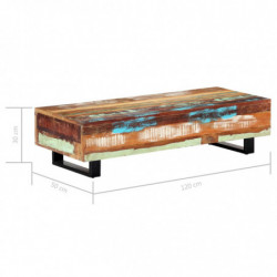 Couchtisch 120x50x30 cm Massives Altholz und Stahl