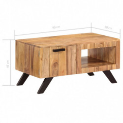 Couchtisch 90 x 50 x 45 cm Akazienholz Massiv