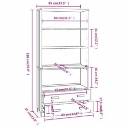 Highboard Massivholz Kiefer Weiß