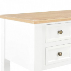 280069 Writing Desk White 109,5x45x77,5 cm Wood