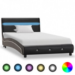 Bettgestell mit LED Schwarz...