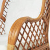 Sessel mit Kissen Hellbraun Natur-Rattan und Leinen