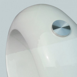 Couchtisch mit ovaler Glasplatte Hochglanz Weiß