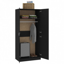 Kleiderschrank Schwarz 90×52×200 cm Spanplatte