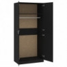 Kleiderschrank Schwarz 90×52×200 cm Spanplatte