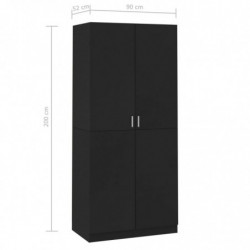 Kleiderschrank Schwarz 90×52×200 cm Spanplatte