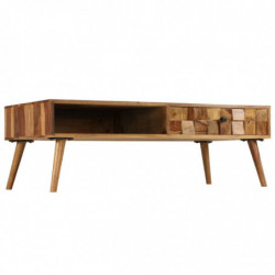 Couchtisch Massivholz mit Honig-Finish 110x50x37 cm