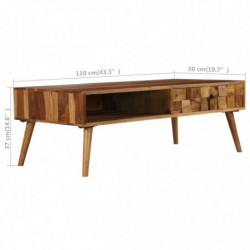 Couchtisch Massivholz mit Honig-Finish 110x50x37 cm