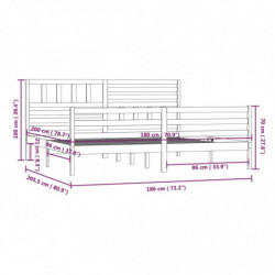 Massivholzbett 180x200 cm 6FT Super King