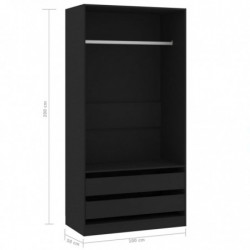 Kleiderschrank Schwarz 100×50×200 cm Spanplatte