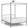 Himmelbett-Gestell Grau Metall 160 x 200 cm