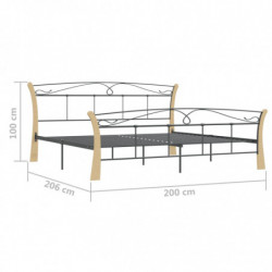 Bett Schwarz Metall 200x200 cm