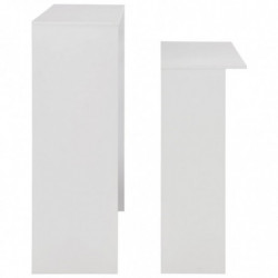 Bartisch mit 2 Tischplatten Weiß 130 x 40 x 120 cm