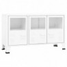 Industrial Sideboard Weiß 105x35x62 cm Metall und Glas
