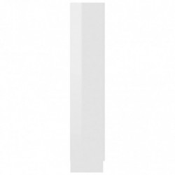 Vitrinenschrank Hochglanz-Weiß 82,5x30,5x150 cm Spanplatte