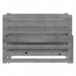 Tagesbett Ausziehbar Grau Kiefer Massivholz 2x(90x200) cm