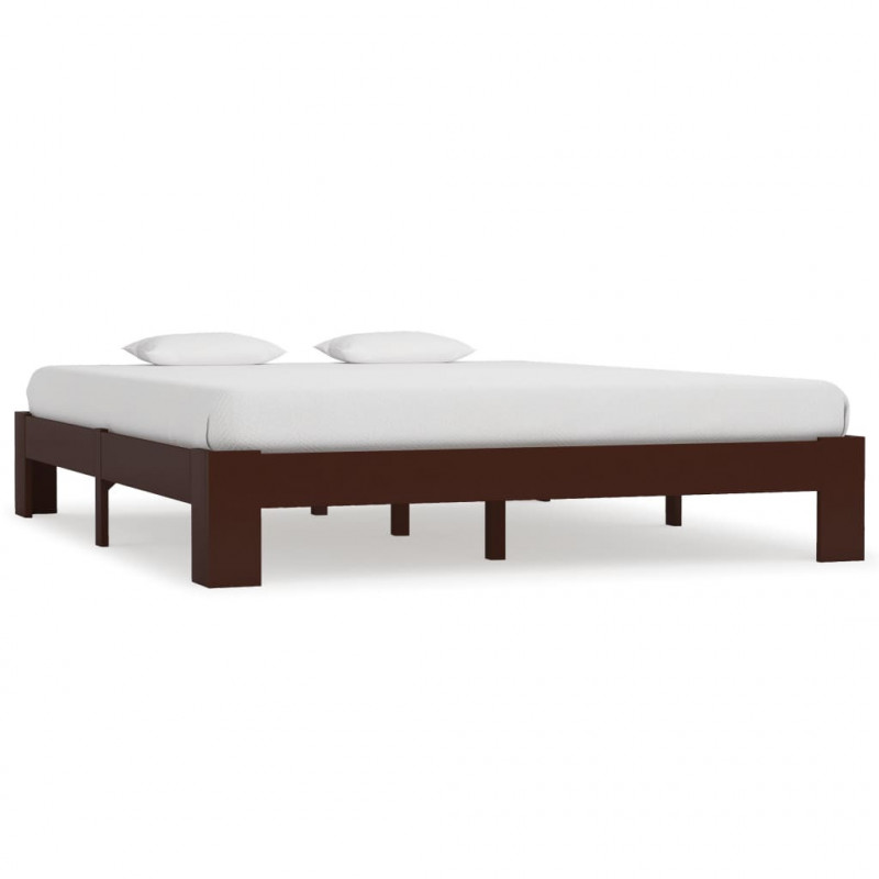 283303 Bed Frame Dark Brown Solid Pine Wood 180x200 cm