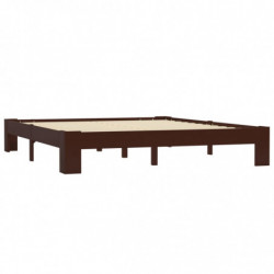 283303 Bed Frame Dark Brown Solid Pine Wood 180x200 cm