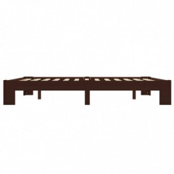 283303 Bed Frame Dark Brown Solid Pine Wood 180x200 cm