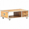 Couchtisch 89x59x33 cm Massives Raues Mangoholz