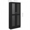 Vitrinenschrank Schwarz 82,5x30,5x185,5 cm Spanplatte