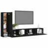 3-tlg. TV-Schrank-Set Schwarz Spanplatte