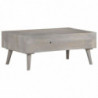 Couchtisch Grau 100x60x40 cm Raues Mango-Massivholz