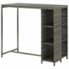 Bartisch mit Regal Grau 120x60x110 cm Poly Rattan