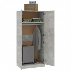 Kleiderschrank Betongrau 80×52×180 cm Spanplatte