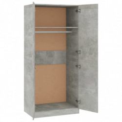 Kleiderschrank Betongrau 80×52×180 cm Spanplatte