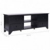 TV-Schrank Schwarz 108x30x40 cm Massivholz Paulownia