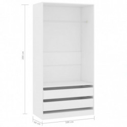 Kleiderschrank Weiß 100×50×200 cm Spanplatte