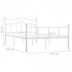 Bettgestell Weiß Metall 160×200 cm