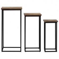 Beistelltisch-Set 3-tlg. Recyceltes Teak