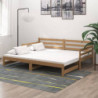 Tagesbett Ausziehbar Honigbraun Massivholz Kiefer 2x(90x200) cm