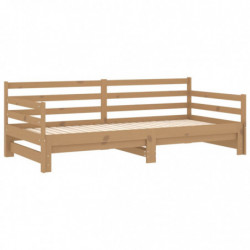 Tagesbett Ausziehbar Honigbraun Massivholz Kiefer 2x(90x200) cm