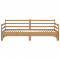 Tagesbett Ausziehbar Honigbraun Massivholz Kiefer 2x(90x200) cm