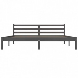 Massivholzbett Kiefer 180x200cm Grau 6FT Super King