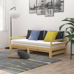 Tagesbett Ausziehbar Kiefer Massivholz 2x(90x200) cm