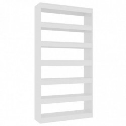 Bücherregal/Raumteiler Hochglanz-Weiß 100×30×198 cm