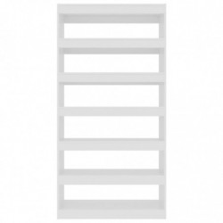 Bücherregal/Raumteiler Hochglanz-Weiß 100×30×198 cm