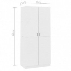 Kleiderschrank Weiß 90×52×200 cm Spanplatte