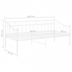 Schlafsofa Bettgestell Weiß Metall 90x200 cm