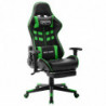 Gaming-Stuhl mit Fußstütze Schwarz und Grün Kunstleder