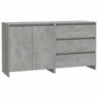 2-tlg. Sideboard Betongrau Holzwerkstoff