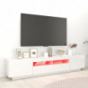 TV-Schrank mit LED-Leuchten Hochglanz-Weiß 200x35x40 cm